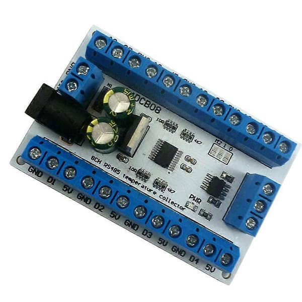 8-kanals Rs485 Modbus Rtu Temperaturkontrollsensor Fjernstyrt Digital Modul PLC R4DCB08