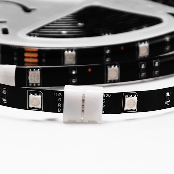 5050 4-polet 10 mm LED-stripstikforbindelseskit Inkluderet 6 x 10 mm Gapless-forbindelser, 10 x 4-polet Vinkeljusterbare L-formede forbindelser, 2 x T-formede forbindelser