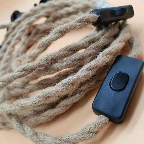 Dpzo – Vintage 3-lys pendel E27 – 1 cm hamptov – Tænd/sluk-knap – Til bar, loft, spisestue