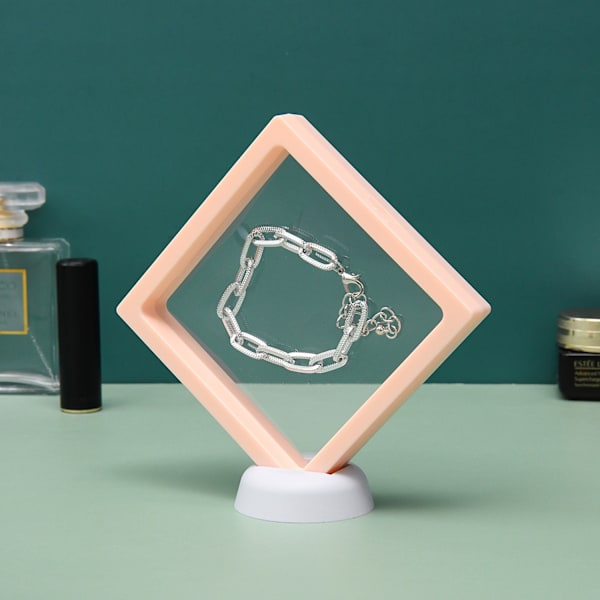 10 kpl Anti-oxidation Film Floating Jewelry Storage Box pink 9*9cm