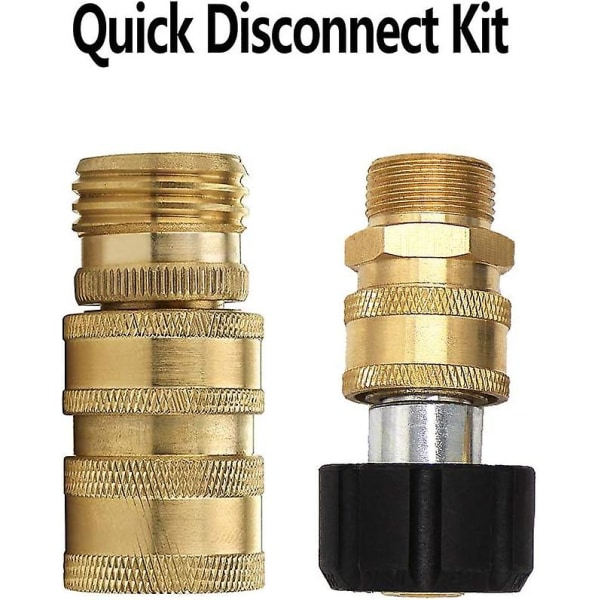 Højtryksrenseradaptersæt, Quick Disconnect Kit, M22 Drejelig Til 3/8'' Quick Connect, 3/4" Til Quick Release