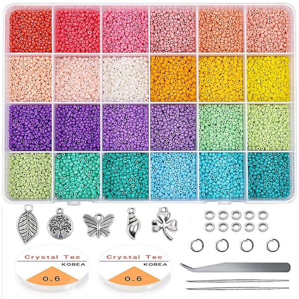 Lasisia siemenhelmiä siemenhelmiä rannekorujen valmistukseen Beading Jewelry Making Kit