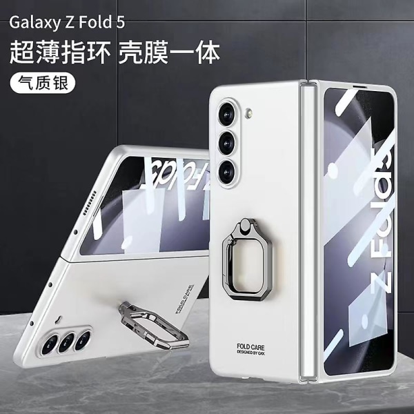 Z Fold 5 case, raskas iskunkestävä phone case Samsung Galaxy Z Fold 5 -puhelimelle, jossa on 360 kääntyvä rengasteline