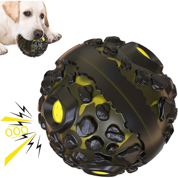 Koiran lelu, tuhoutumaton koiran pallo Koiran purulelut luonnonkumihampaiden puhdistus, 12 cm interaktiivinen vinkuva pallolelu Koirapelit keskikokoisille ja suurille koirille
