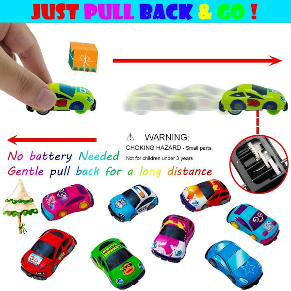 Vetäytyvät autot, 30 kpl Kitka-voimalla vetäytyviä autoleluja, autoja ja kilpa-autoja lapsille, pojille, vetäytyvät autolelut. (satunnainen tyyli)