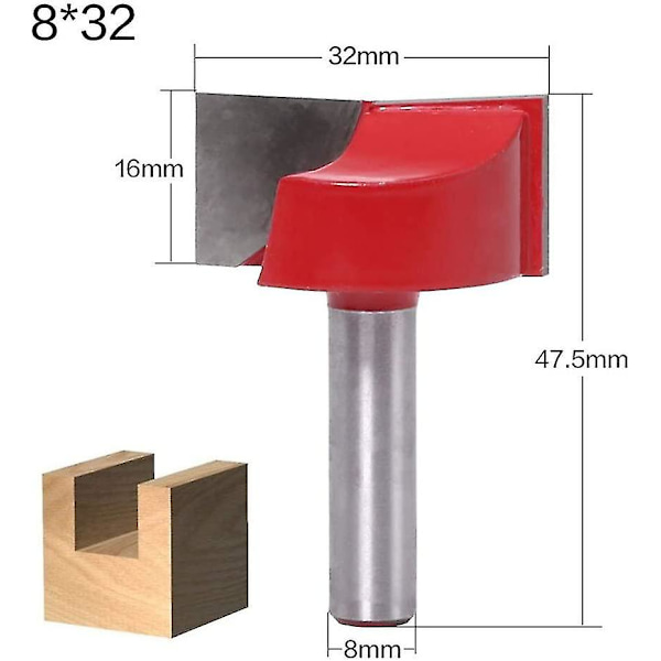 Routerbit til bundrensning Træbearbejdningsrouterbit 8 mm skaft 8 mm bit Flush skaft Trim hængsler