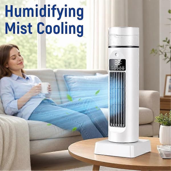 Tornfläkt med fjärrkontroll - 120° oscillation, 6 hastigheter, sovrum White 1set