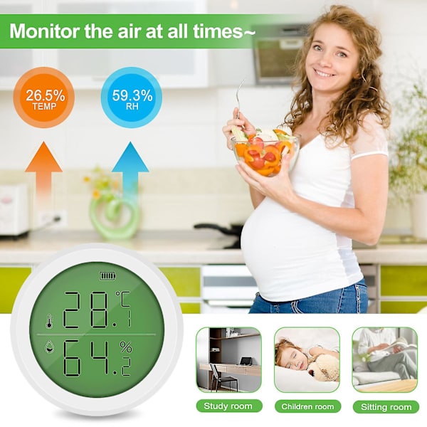 Zigbee 3.0 Trådlös Temperatursensor Tuya och Smart Life App-kontroll Temperatur och Luftfuktighetssensor