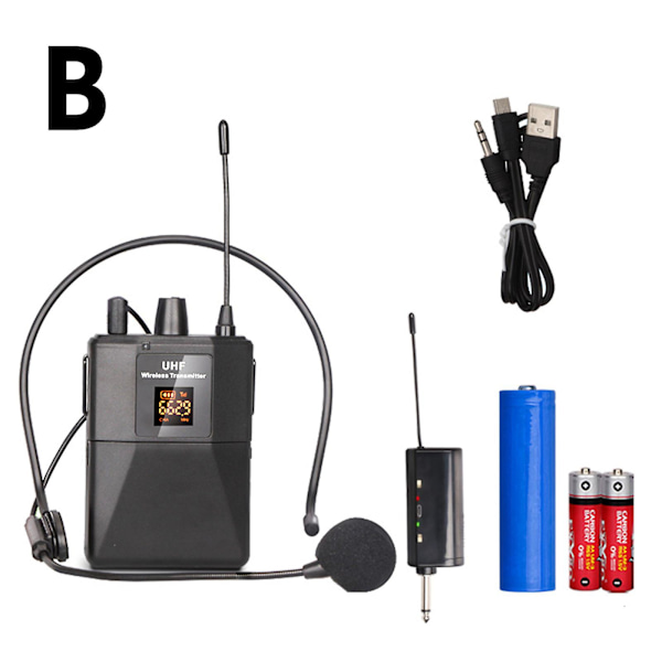 Trådlös UHF-lavaliermikrofon headset lapel-mikrofon bodypack-sändare mottagarefb ny