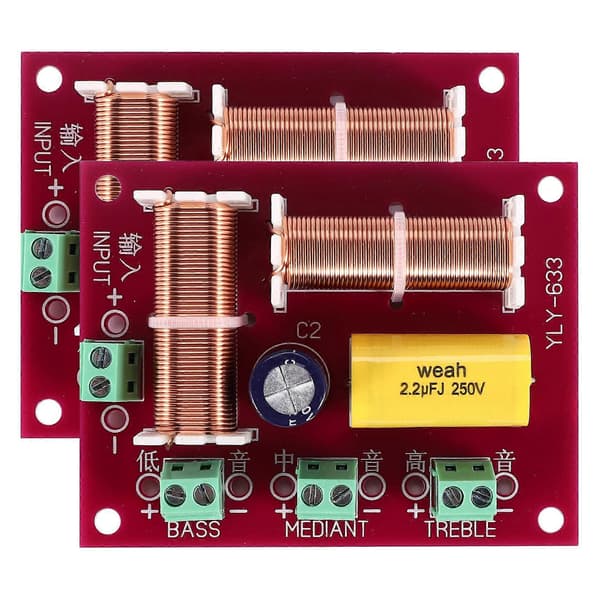 2 stk. 200W 3-vejs Audio Højttaler Delefilter Diskant + Mellemregister + Bas Delefilter Højttalere Filter Frekvens