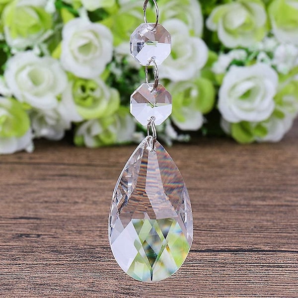 (24 st) 38mm Tårförmad Kristallberlock Kristallglas Chandelier Prisma Solfångare