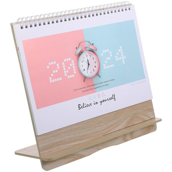 Pöytäkalenteri Vapaasti seisova puinen kalenteri 2024 pöytäkalenteri toimistotalouksille