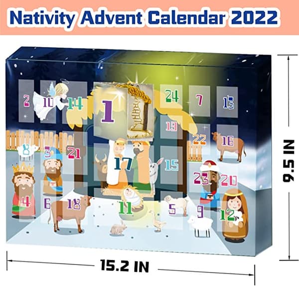 Julekalender med 24 Sæt af Julekrybber