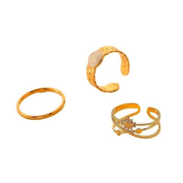 3 st Stilrena ringar Damaccessoarer Unik design Justerbar Elegant mode Smycken Presentidéer