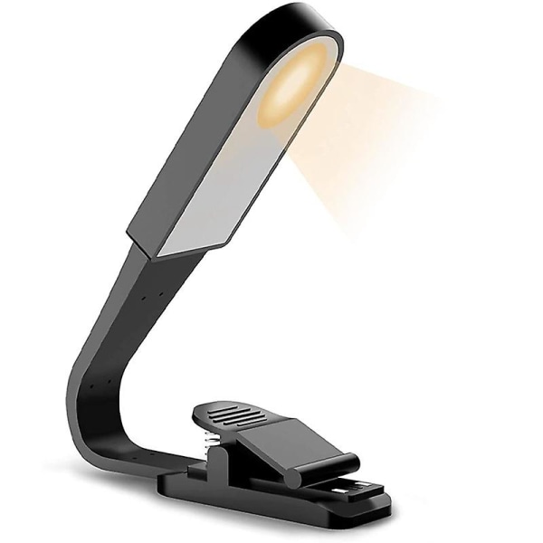Bokljus, USB uppladdningsbart läsljus med kontaktsensor, flexibel clip-on-boklampa för Rea