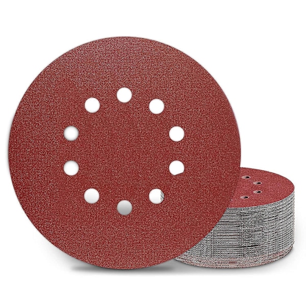 225mm Slibeskiver, 25 stk. P150 Korn 10 Huller Runde Slibepuder, til Lang Hals Slibere, Gipsvægsslibere og Giraf Slibning