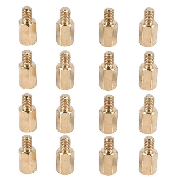 50 st PC PCB Moderkort Mässing Standoff Hexagonal Distans M3 7+4mm