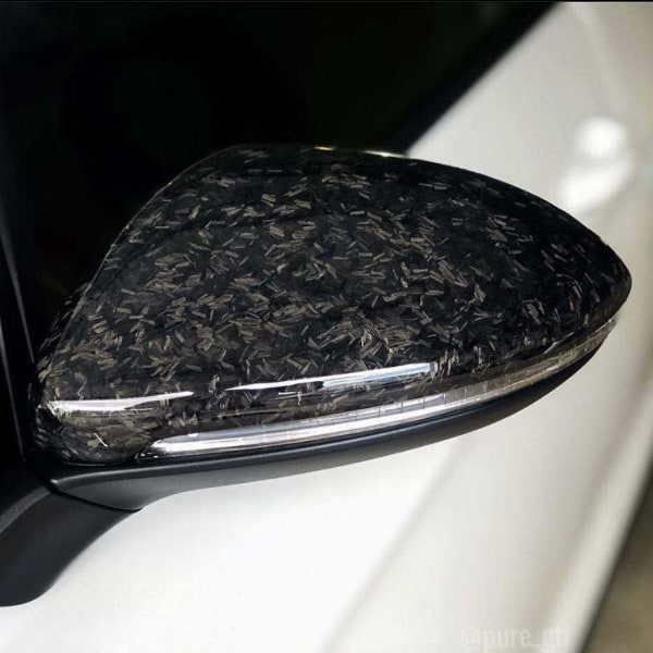 Bil Carbon Mönster Side Wing Mirror Cover For Golf 7 Mk7 7.5 Gtd R Gte Vii Cap E-golf Sportsvan 201