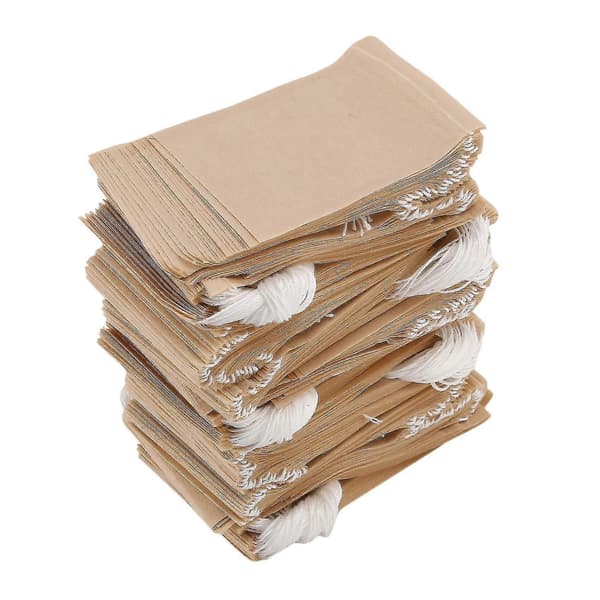 500-pack Tepåsar, engångs tepåsar i papper med dragsko för löst te, kaffe