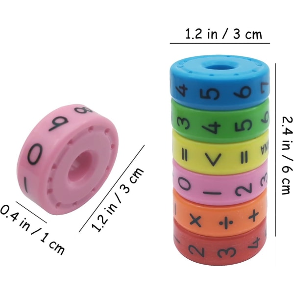 2 stykker magnetiske matteleker Telle Abacus-tallsymboler Læreverktøy Byggeklossspill for barn, tilfeldig farge