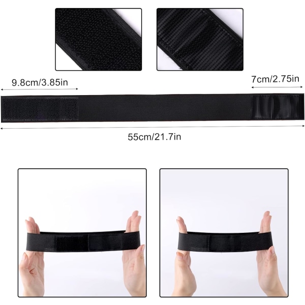 Sett med 3 parykk pannebånd, lace parykkholder elastiske parykk stropper med borrelås blonder Fusion-bånd for blonder foran (svart)