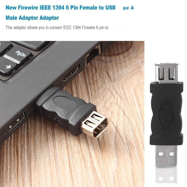 Firewire Ieee 1394 6 Pin naaras F - USB M urossovitin muunnin puuseppä (1 kpl, musta)