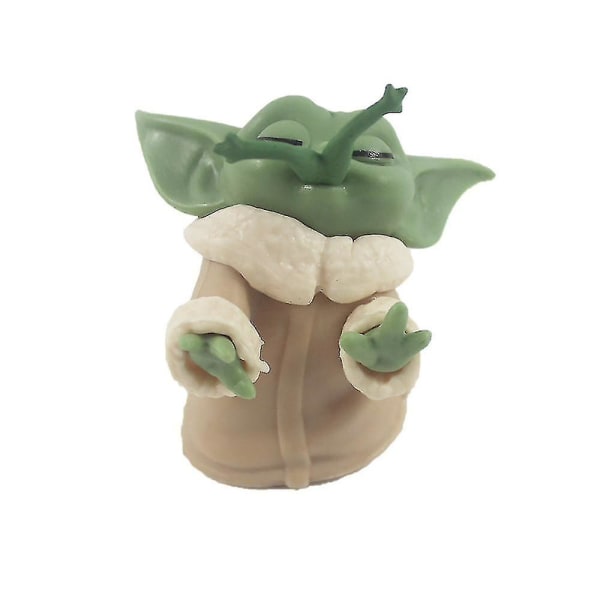Baby Yoda Figures Toy Cake Topper Sett Barnebursdagsdekorasjon Dusj Festutstyr Minigave