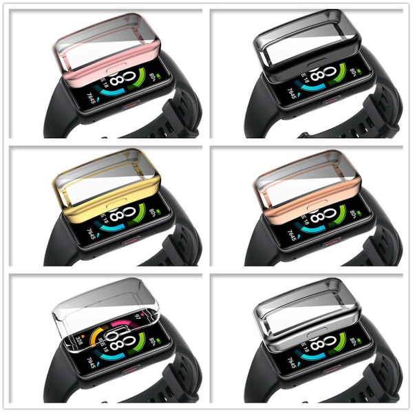 For Band 7 Watch Case Soft Tpu Cover För Huawei Band 7 Helskärmsskyddsfodral Ram Bumper Shell
