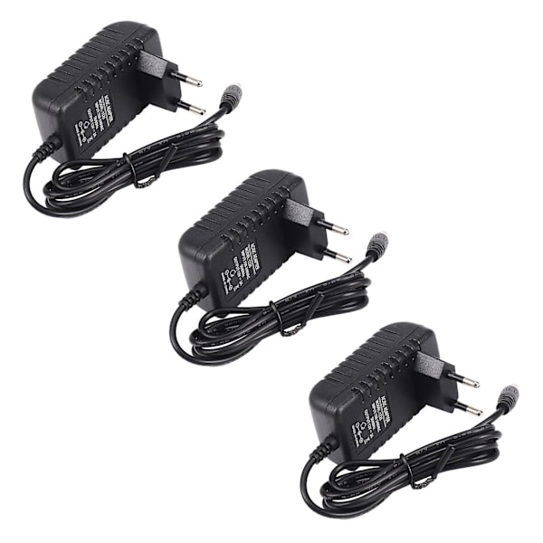 3x AC/DC 12V 2A 24W Strömadapter Transformator för 5050 3528 LED-remsa EU-kontakt