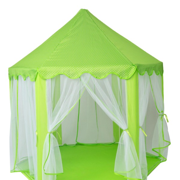 Castle Princess tält för barn Mesh Design Vikbart stort utrymmesförstärkt pvc sexkantigt tält för bakgård