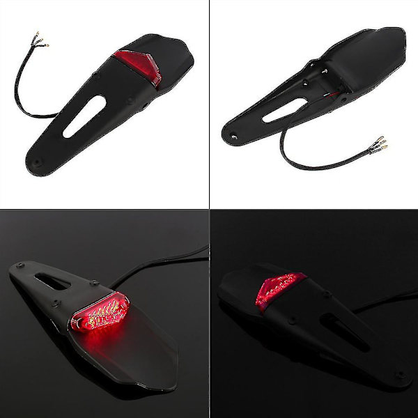 MC Baklykt, Universal Motorsykkel Baklykt Bremslys Nummerplate Baklykt Fender Bakfender Med LED Baklykt For Motorsykkel A