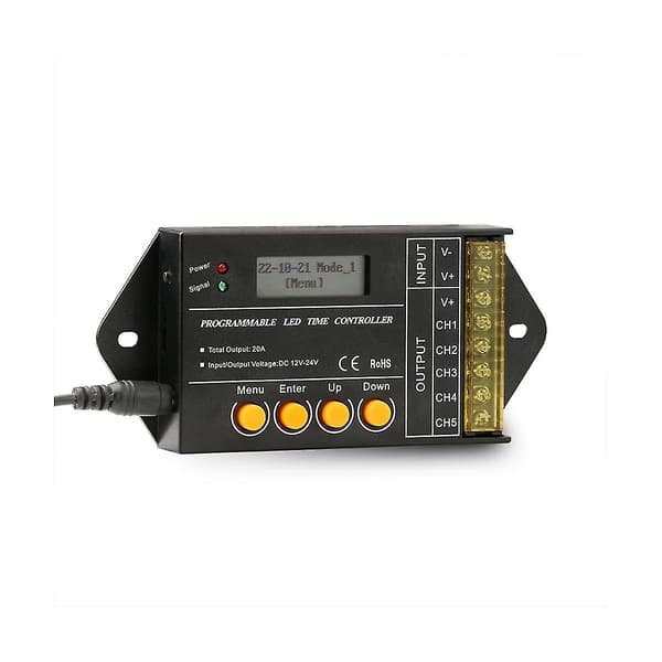 Ny Tc420- Minitimer Programstyring til 5-kanals Lys, 20A Total Udgang Max.