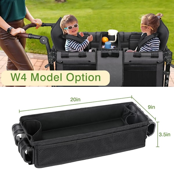 Waterproof Oxford cloth onderfold luxury four-wheel travel car dining tray children's infant stroller tray shelf