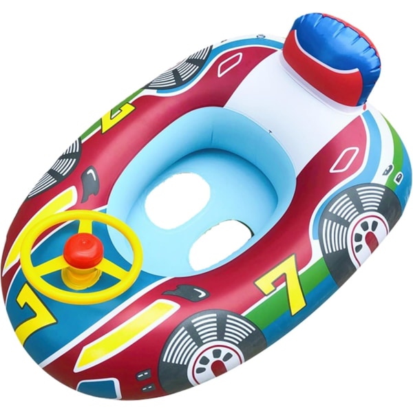 Baby Swimming Pool Float Pool Ring Swimming Float Baby Inflatable Floater with Steering Wheel and Horn Outdoor Baby Inflatable Swim Float Water Toys