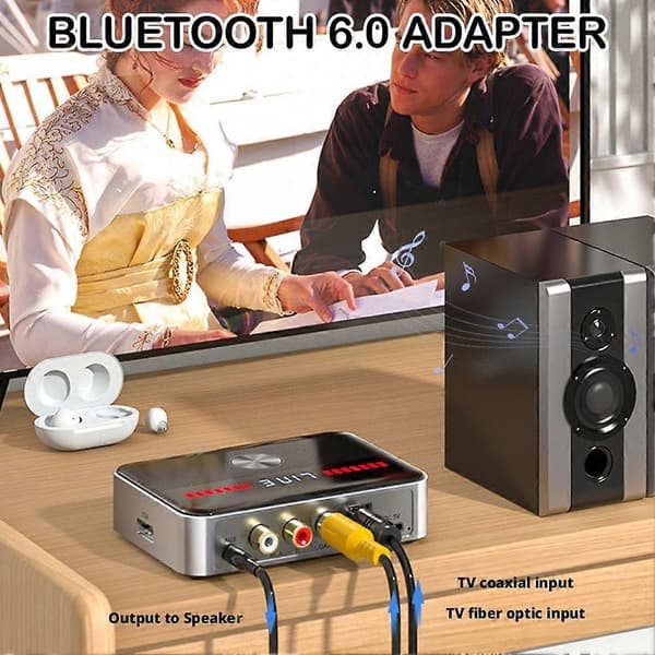 Uusi 6.0 Bluetooth-vastaanotin NFC Bluetooth-sovitin Koaksiaalinen Optinen Hifi Bluetooth-lähetin Universaali