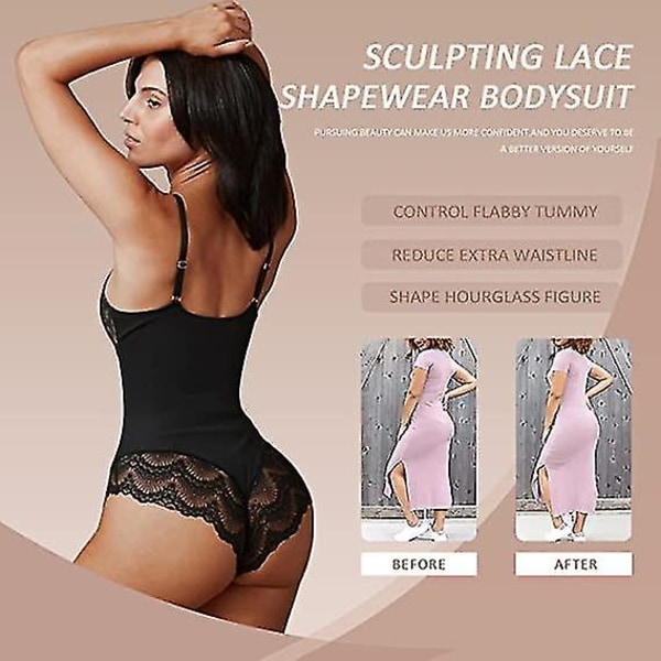 Pitsi Body Naisten Tummy Control Shapewear V-pääntie Selkänojattomat Camisole Hihattomat Hopea Topit