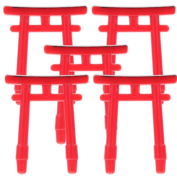 5 stk Japansk Torii Gate Model Simulerings Torii Statue Dekoration Micorlandscape Miniature Torii