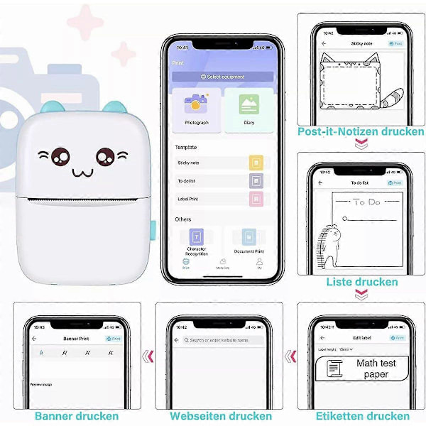 Termisk printer kompatibel med iOS Android Label Printer Effektiv mobil udskrivningsløsning