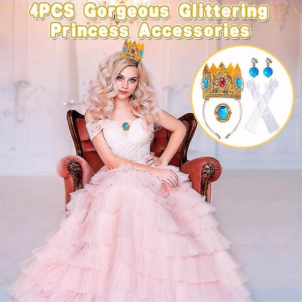 Kvinners jenter prinsesse Peach kostymetilbehør for karneval Halloween cosplayfest