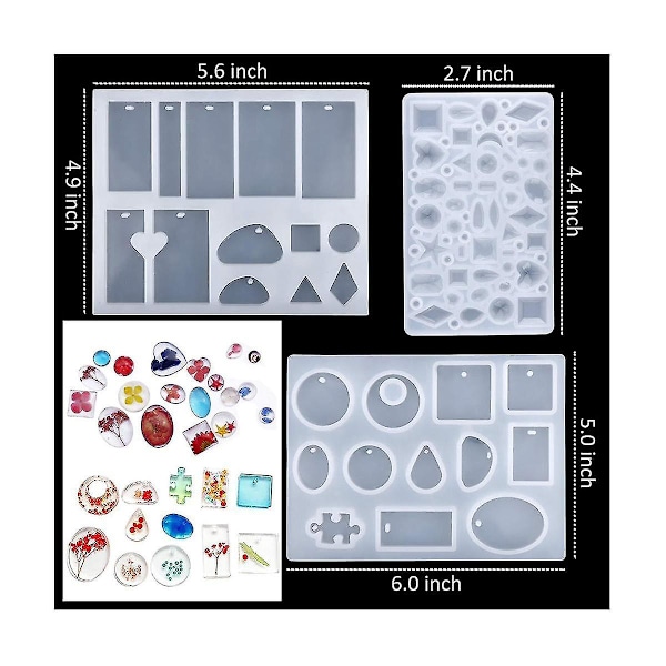 Epoxy Resin Støpeformer Kit Silikonform Med Epoxylim For Ørepynt Nøkkelring Smykkeproduksjon DIY