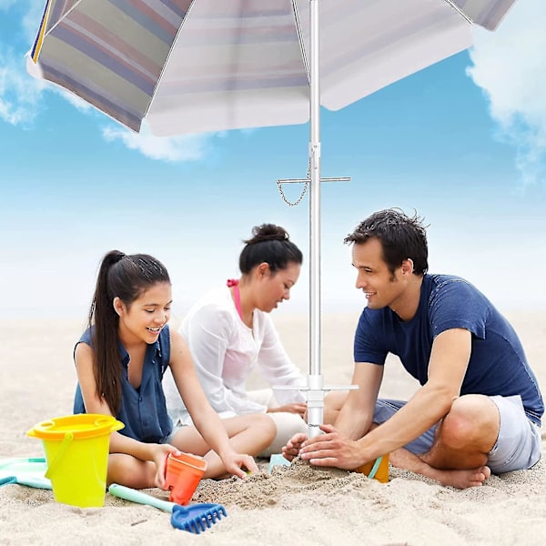 Strandparasoll Sandforankring, Heavy Duty Strandparasollbase Med 5-trinns Skruer En Størrelse Passer Alle Utendørs Parasollstativ Holder Kompatibel Med Sterk W