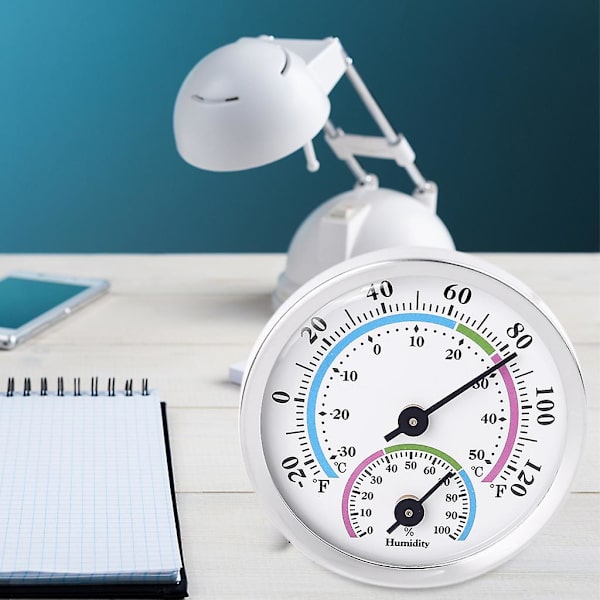 Termometer Trådløs Rund 2\" I Diameter Ingen Batteri Hængende Hygrometer Ur