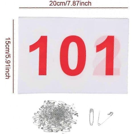100 nummererte startnummer (fra 001 til 100a)