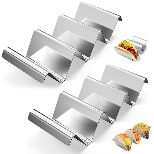 Tortillaform 2-delt taco holder i rustfrit stål med håndtag til grill & ovn madlavning