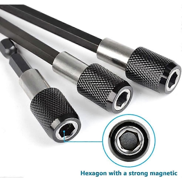 4-pack Elektrisk Sladdlös Borrbitsskruvmejselbit 105 Grader 1/4 Tum Stark Magnetisk Borrchuck Hexagonstavsförlängning med 60mm/100mm/150mm
