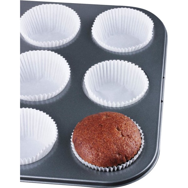 Standard hvite cupcakeformer 500 stk, luktfri, matkvalitet & fettbestandige bakekopper papir