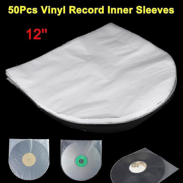 50 stk 12-tommers antistatisk plastdeksel Innerermer Bag For Lp Music Vinyl Record