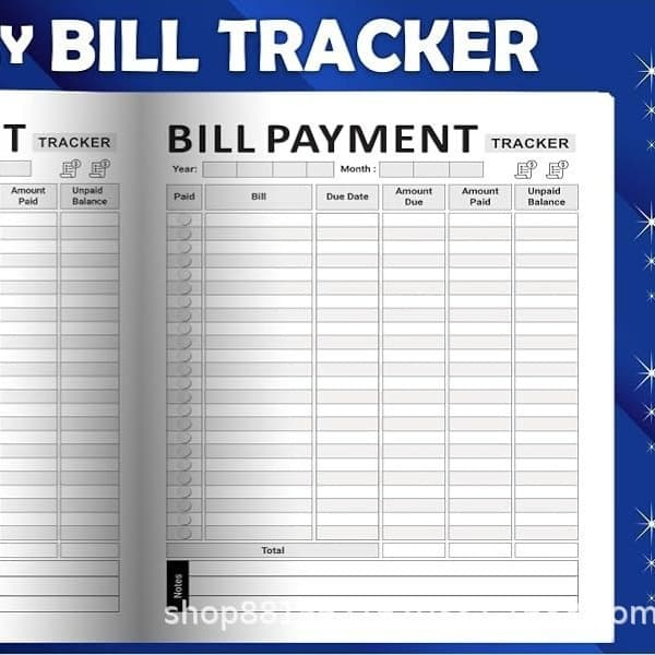 BillTracker Notesbog Månedlig Regningsbetaling