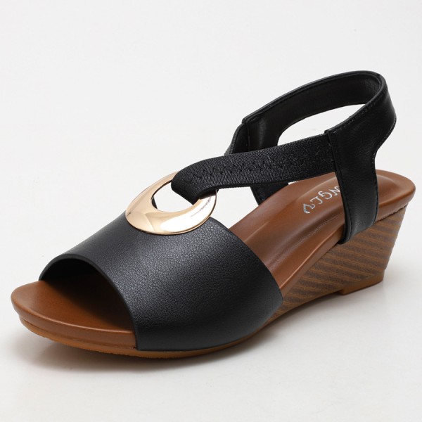 Flip Flops Dame Udendørs Mode 2024 Nye Sommer Tykke Bund Kilehæl Fe Stilet Sandaler black 42