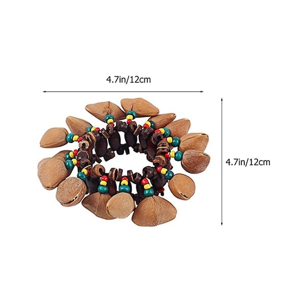 2pcs Nut Shell Bracelets Fricken Style Nut Shell Bracelets Nut Handbells Percussion Accessories Mus